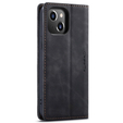 θήκη CASEME για iPhone 14, Leather Wallet Case, μαύρη