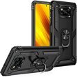 θωρακισμένη θήκη για Xiaomi Poco X3 NFC, Nox Case Ring, μαύρη