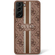 GUESS Θήκη για Samsung Galaxy S23, Printed Stripe Hardcase, καφέ