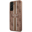 GUESS Θήκη για Samsung Galaxy S23, Printed Stripe Hardcase, καφέ