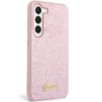 GUESS Θήκη για Samsung Galaxy S24+ Plus, Glitter Script Hardcase, ροζ