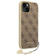 GUESS Θήκη για iPhone 14, 4G Charms Collection Hardcase, καφέ