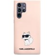 Karl Lagerfeld Θήκη για Samsung Galaxy S23 Ultra, Silicone Choupette, ροζ