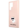 Karl Lagerfeld Θήκη για Samsung Galaxy S23 Ultra, Silicone Choupette, ροζ