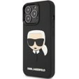 Karl Lagerfeld Θήκη για iPhone 13 Pro, 3D Rubber Karl's Head, μαύρη