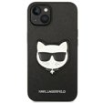 Karl Lagerfeld Θήκη για iPhone 14 Plus, Saffiano Choupette Head Patch, μαύρη