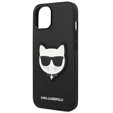 Karl Lagerfeld Θήκη για iPhone 14 Plus, Saffiano Choupette Head Patch, μαύρη