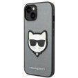 Karl Lagerfeld Θήκη για iPhone 14, Saffiano Choupette Head Patch, ασημένια