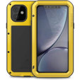 Love Mei Θήκη για iPhone 11, armored with glass, κίτρινη / μαύρη