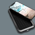 Love Mei Θήκη για iPhone 13 Mini, armored with glass, ασημένια