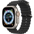 Pasek Silikonowy Waves do Apple Watch 1/2/3/4/5/6/7/8/SE/ 38/40/41/MM, Czarny