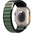 Pasek nylonowy do Apple Watch 1/2/3/4/5/6/7/8/SE/ULTRA 42/44/45/49 MM, Zielony / Czarny