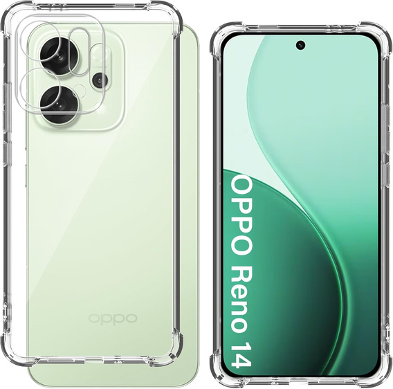 Θήκη για Oppo Reno 14, ενισχυμένη, με προστασία κάμερας, διάφανη