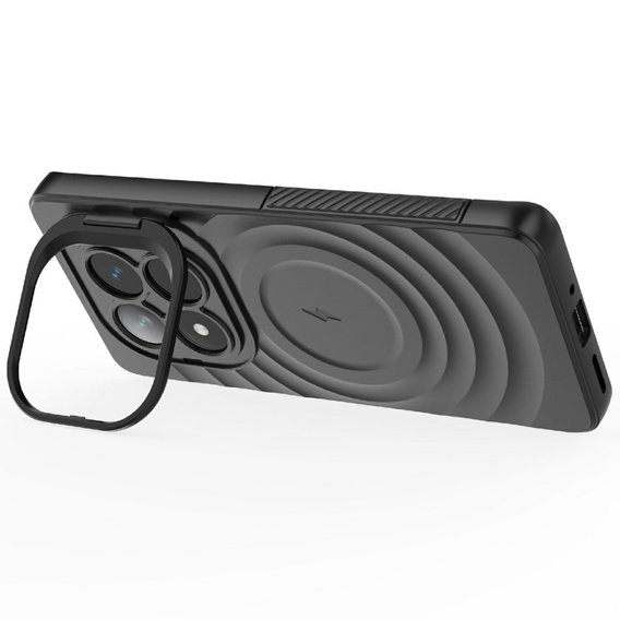 Θήκη για Xiaomi Redmi Note 14 Pro 5G / Xiaomi Poco X7 5G, Ripple Kickstand, για MagSafe, μαύρη