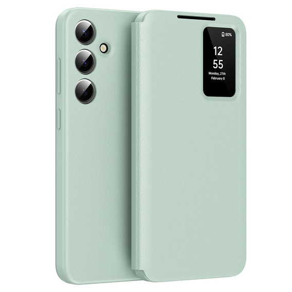 Αναδιπλούμενη θήκη για Samsung Galaxy S23 FE, Smart View Wallet, πράσινη