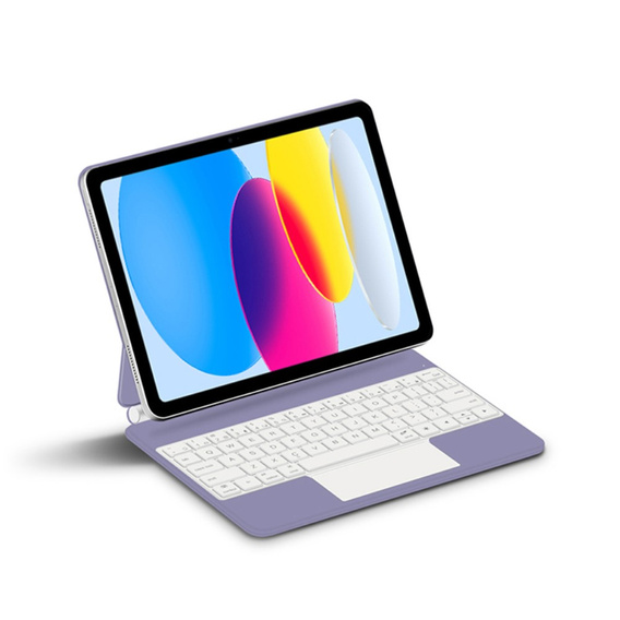 Θήκη πληκτρολογίου για iPad 10.9" 2022 (10 gen.) / iPad 11" 2025 A16 (11 gen.), Magnetic Keyboard Touchpad, μωβ