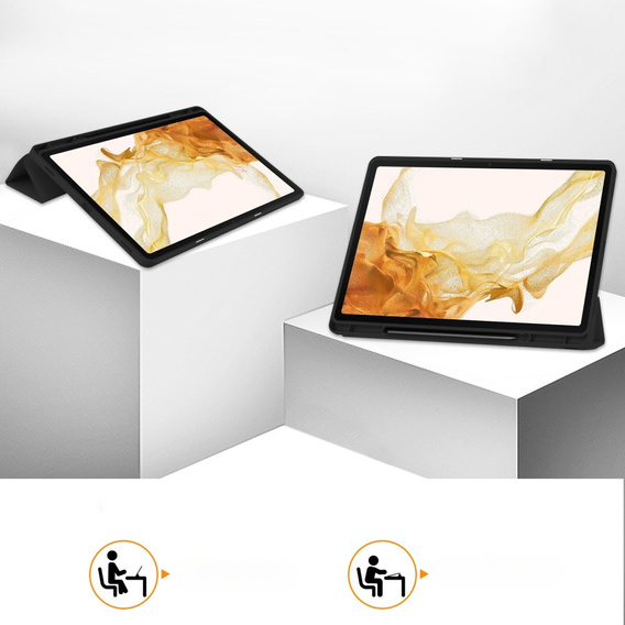 Θήκη για Samsung Galaxy Tab S10+ Plus, Smartcase με χώρο για γραφίδα, μαύρη