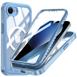 Θήκη για iPhone 16E, Shockproof, με γυαλί, για MagSafe, μπλε