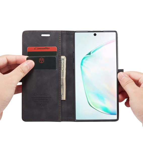 θήκη CASEME για Samsung Galaxy Note 10 Plus/5G, Leather Wallet Case, μαύρη