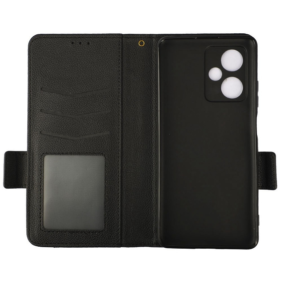 Θήκη με πτερύγιο για Xiaomi Redmi Note 12 5G / POCO X5 5G, Wallet Litchi Magnet, μαύρη