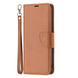 Θήκη με πτερύγιο για Samsung Galaxy A25 5G, Wallet Litchi Leather, καφέ + γυαλί 9H 