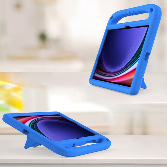 θήκη για παιδιά για Samsung Galaxy Tab S10 Lite / S10 FE / S9 FE, με λαβή, μπλε