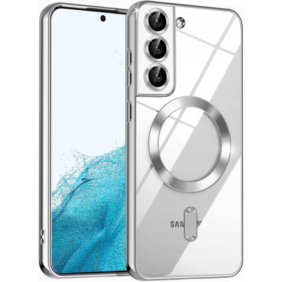 Θήκη για Samsung Galaxy S22, Electro MagSafe, ασημένια + Γυαλί για την οθόνη