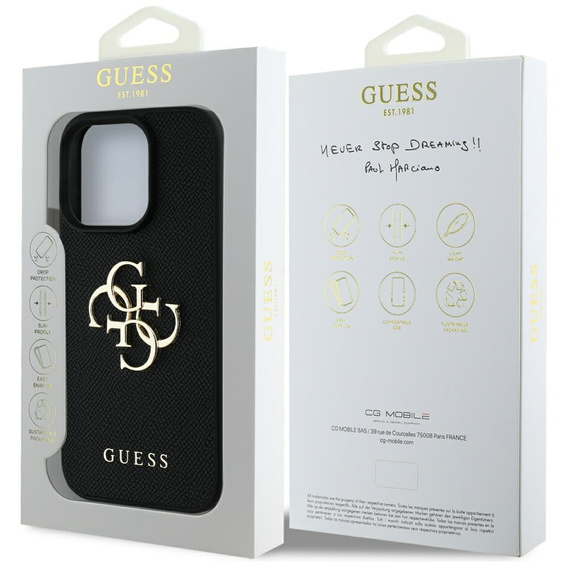 Θήκη GUESS Grained Big 4G και Classic Logo για iPhone 16 Pro