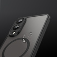 Θήκη για Samsung Galaxy S25 Edge, Kickstand Matt Case, για MagSafe, μαύρη + Γυαλί οθόνης