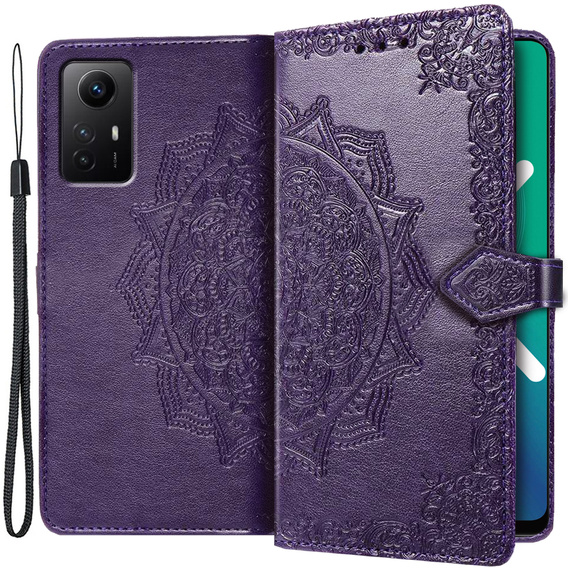 Θήκη με πτερύγιο για Xiaomi Redmi Note 12S, Mandala, μωβ