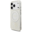 Θήκη Guess IML Flowers Electroplated Allover With Beads Strap, για MagSafe, με λουράκι για iPhone 17 Pro