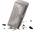 Θήκη με πτερύγιο για Motorola Edge 50 Ultra, Mandala, γκρι