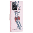 Θήκη με πτερύγιο για OPPO A57 / A57s, Wallet, giraffe, ροζ