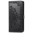 Θήκη με πτερύγιο για Motorola Moto E20/E30/E40, Mandala, μαύρη