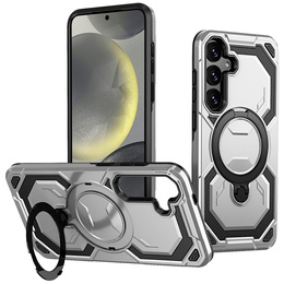 Μαγνητική θήκη με βάση για Samsung Galaxy A57 5G, ασημί