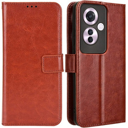 Θήκη με πτερύγιο για Oppo Reno 11F 5G, Crazy Horse Wallet, καφέ