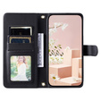 θήκη πτερύγιο για Xiaomi Redmi Note 13 Pro 4G / Xiaomi Redmi Note 14S / Xiaomi Poco M6 Pro 4G, Rhombus Crossbody Leather, μαύρη