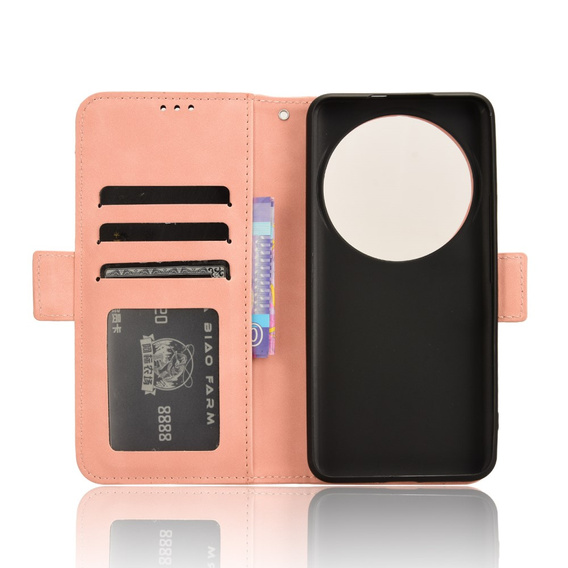 Θήκη με πτερύγιο για Xiaomi 14 Ultra, Card Slot, ροζ