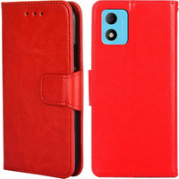 Θήκη με πτερύγιο για TCL 305i, PU Leather Wallet Case, κόκκινη