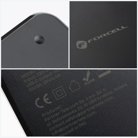 Φορτιστής για φορητό υπολογιστή Forcell E856 USB-C 90W με ανταλλακτικά ακροφύσια