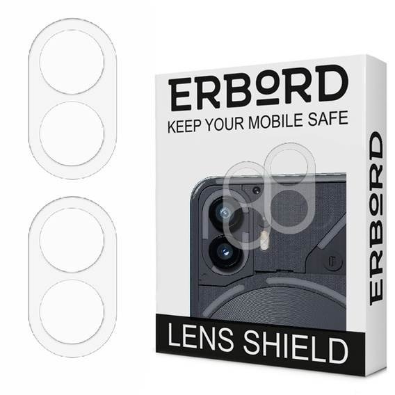 2x ERBORD μετριασμένο γυαλί για την κάμερα για να Nothing Phone 2, διαφανής