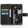 Θήκη με πτερύγιο για CMF Nothing Phone 2 Pro, Crazy Horse Wallet, μαύρη