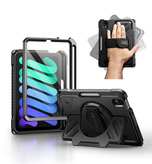 Θήκη Dexnor 360° με λουράκι και θήκη γραφίδας για iPad mini 8.3" 2021 (6η γενιά) / iPad mini 8.3" 2024 (7η γενιά)