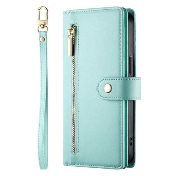 Θήκη με πτερύγιο για Xiaomi Redmi Note 14 Pro 5G / Poco X7 5G, Wallet Zipper Pocket, πράσινη