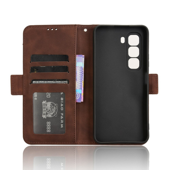 Θήκη με πτερύγιο για Infinix Hot 50 Pro 4G, Card Slot, καφέ