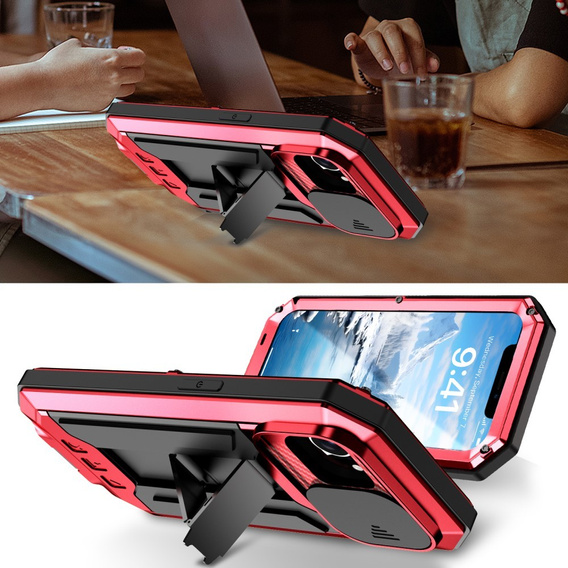 Θωρακισμένη θήκη για iPhone 16E, R-JUST, κόκκινη