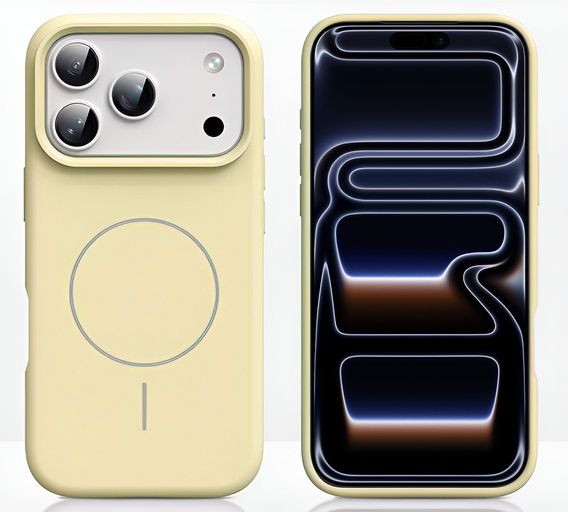 Θήκη σιλικόνης για iPhone 17 Pro Max, για MagSafe, αντικραδασμική, κίτρινη