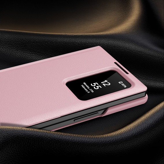 Αναδιπλούμενη θήκη για Samsung Z Fold6 5G, Smart View Wallet, ροζ