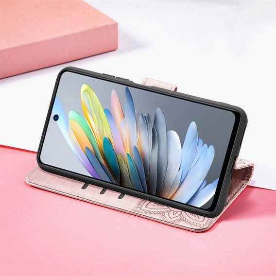 Θήκη με πτερύγιο για Motorola Moto G15 / Motorola Moto G15 Power, Butterfly, ροζ rose gold