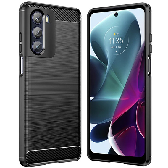 Θήκη για Motorola Moto G200 5G, Carbon, μαύρη